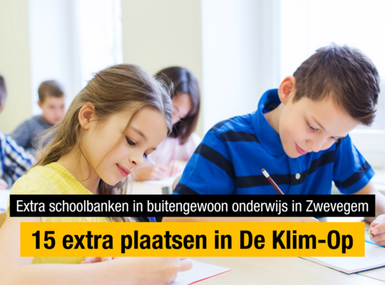 Extra plaatsen in het buitengewoon onderwijs in Zwevegem